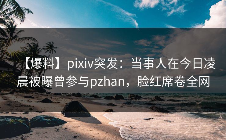 【爆料】pixiv突发：当事人在今日凌晨被曝曾参与pzhan，脸红席卷全网